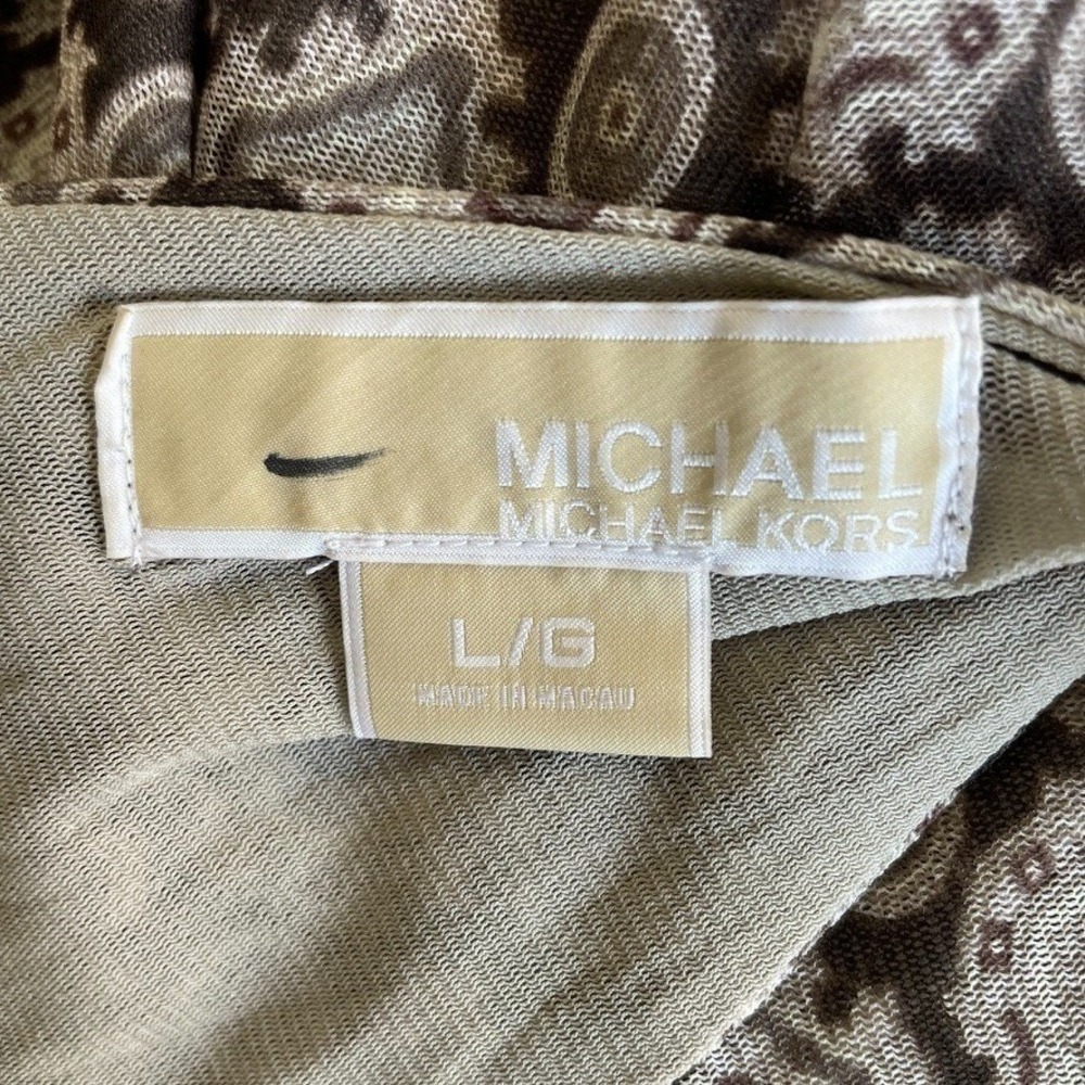 Michael‎ Kors Babydoll Mesh Overlay Midi Dress Large Boho Asymmetrical - Picture 8 of 8
